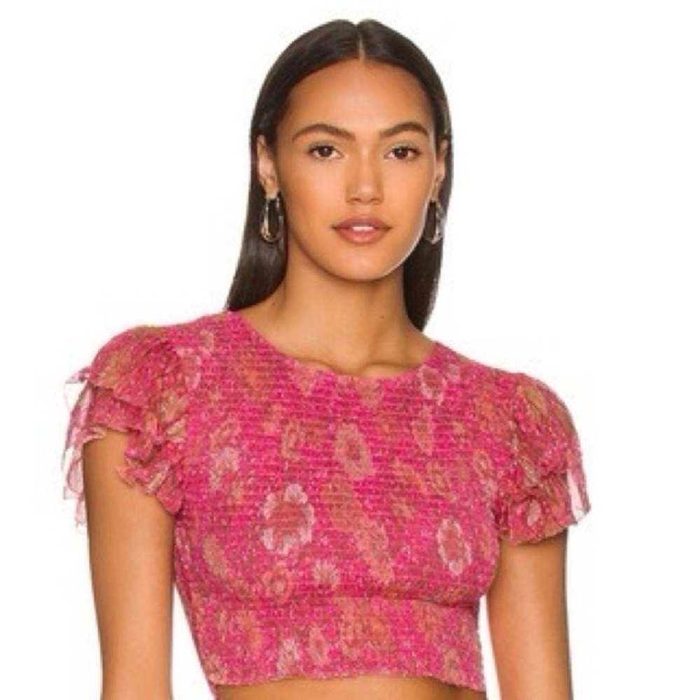 Lula Rose Pink Smocked Crop Top